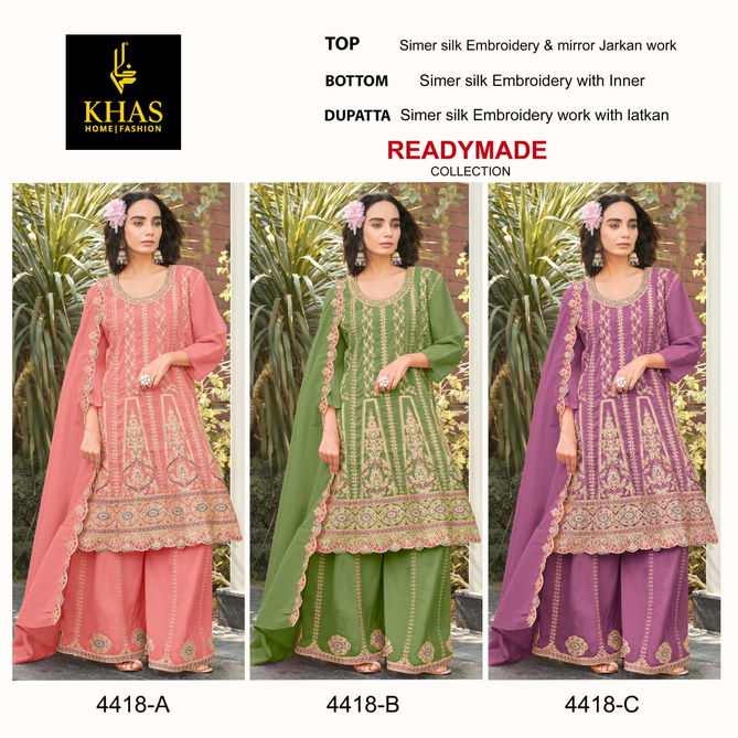 4418 Khas Simer Silk Pakistani Readymade Suits Wholesale Market in Surat